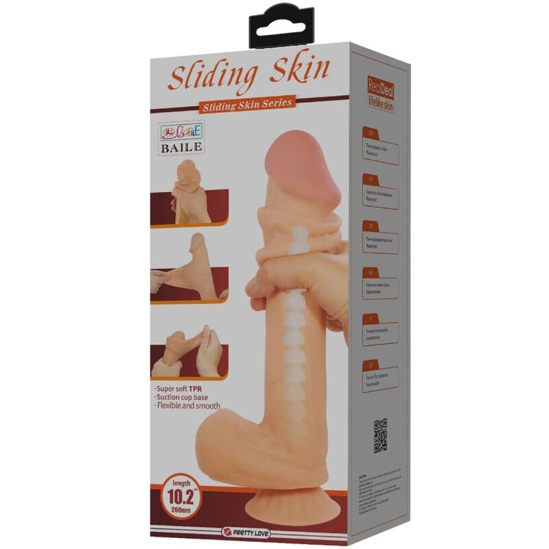 PRETTY LOVE - SLIDING SKIN SERIES REALISTIC DILDO WITH SLIDING SKIN SUCTION CUP FLESH 26 CM thumb 7