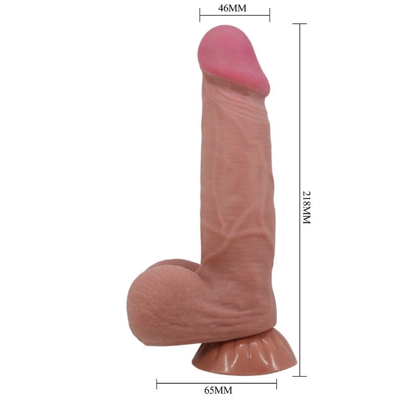 PRETTY LOVE - SLIDING SKIN SERIES REALISTIC DILDO WITH SLIDING BROWN SKIN SUCTION CUP 21.8 CM thumb 6