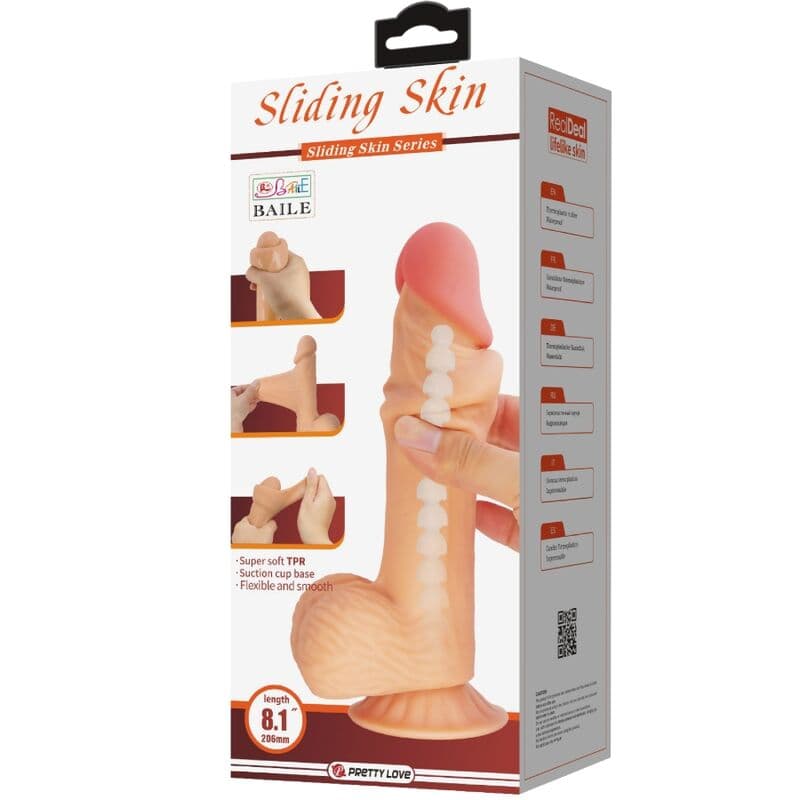 PRETTY LOVE - SLIDING SKIN SERIES REALISTIC DILDO WITH SLIDING SKIN SUCTION CUP 20.6 CM thumb 7