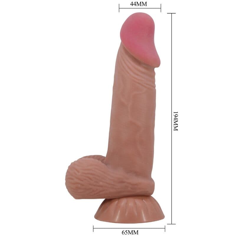 PRETTY LOVE - SLIDING SKIN SERIES REALISTIC DILDO WITH SLIDING BROWN SKIN SUCTION CUP 19.4 CM thumb 6