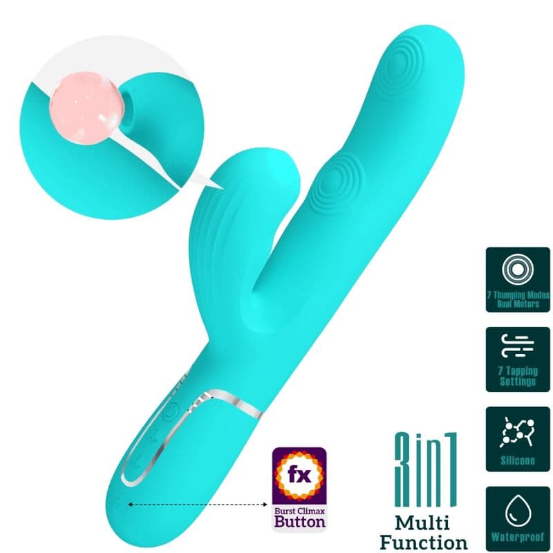 PRETTY LOVE - PERLITA MULTIFUNCTION 3 IN 1 G-SPOT VIBRATOR AQUA GREEN thumb 10