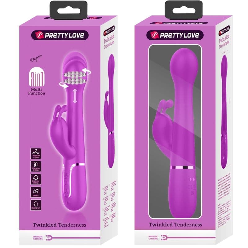 PRETTY LOVE - DEJON RABBIT VIBRATOR 3 IN 1 MULTIFUNCTION VIOLET thumb 11