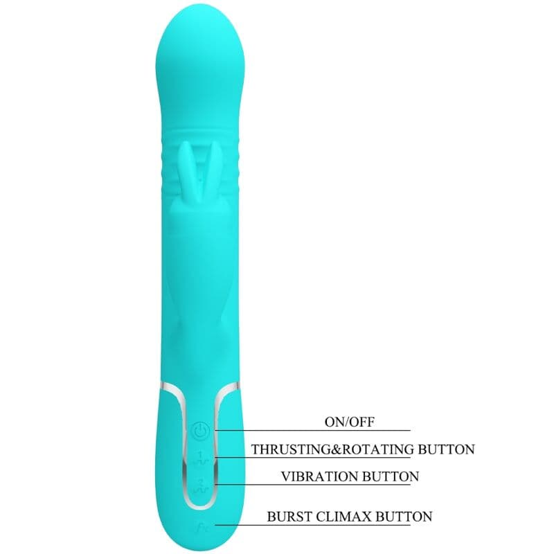 PRETTY LOVE - COALE RABBIT VIBRATOR PEARLS AQUA GREEN thumb 8