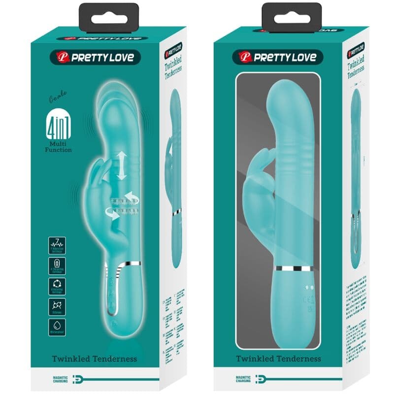 PRETTY LOVE - COALE RABBIT VIBRATOR PEARLS AQUA GREEN thumb 10