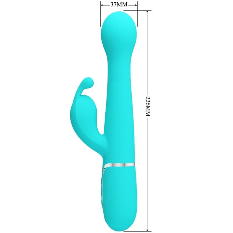 PRETTY LOVE - DEJON RABBIT VIBRATOR 3 IN 1 MULTIFUNCTION AQUA GREEN thumb 7