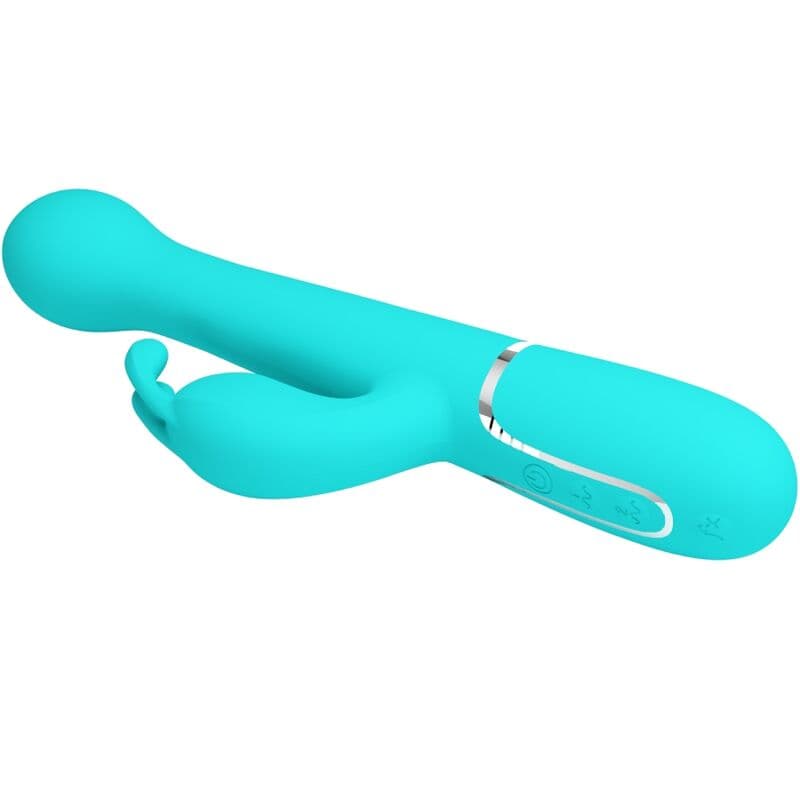 PRETTY LOVE - DEJON RABBIT VIBRATOR 3 IN 1 MULTIFUNCTION AQUA GREEN thumb 3