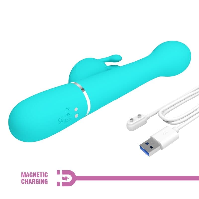 PRETTY LOVE - DEJON RABBIT VIBRATOR 3 IN 1 MULTIFUNCTION AQUA GREEN thumb 9