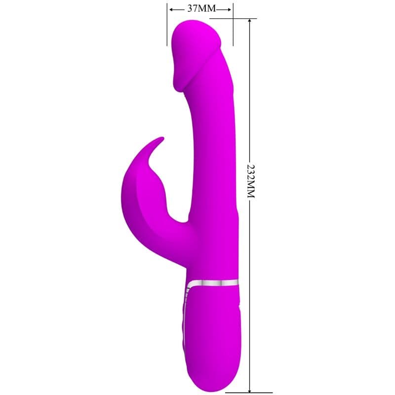 PRETTY LOVE - KAMPAS RABBIT 3 IN 1 MULTIFUNCTION VIBRATOR WITH TONGUE FUCHSIA thumb 7