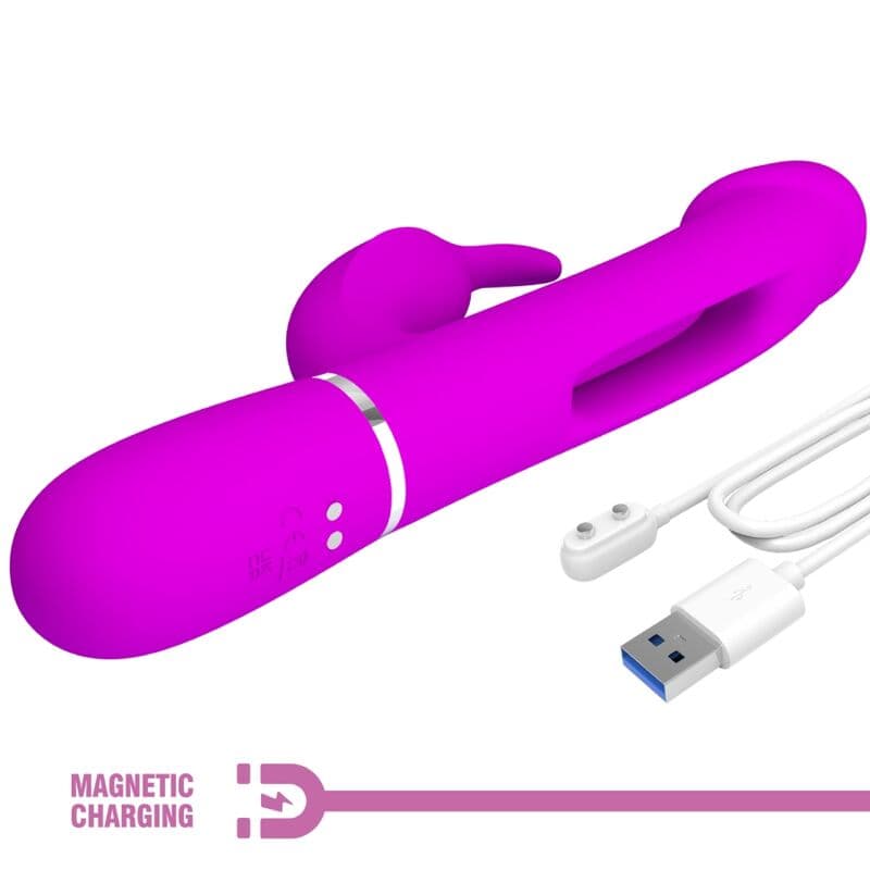 PRETTY LOVE - KAMPAS RABBIT 3 IN 1 MULTIFUNCTION VIBRATOR WITH TONGUE FUCHSIA thumb 9