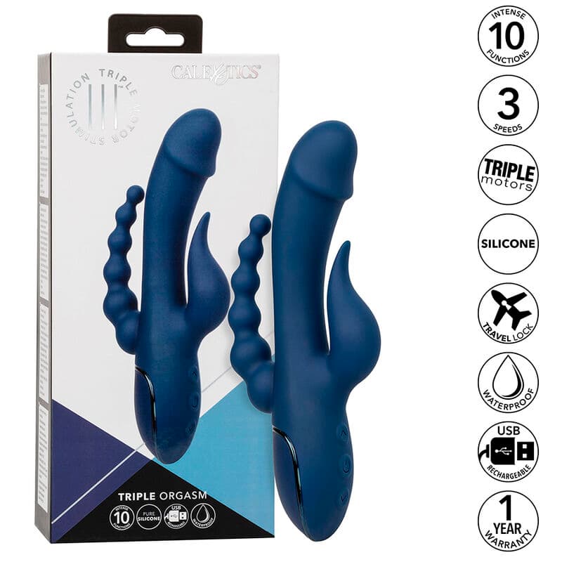 CALEXOTICS - VIBRATOR TRIPLE ORGASM BLUE thumb 2