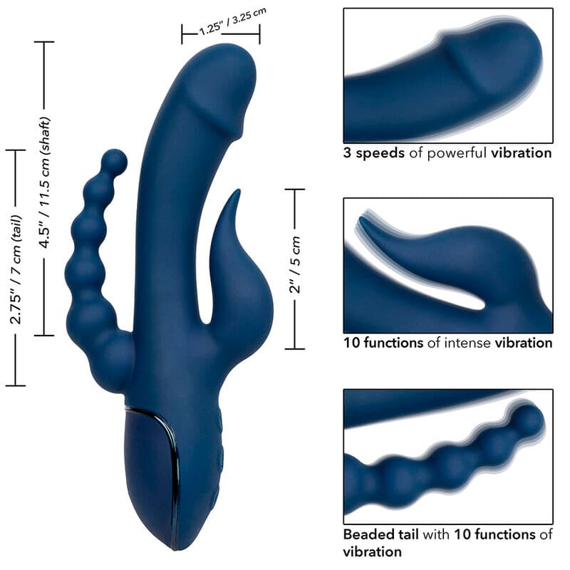 CALEXOTICS - VIBRATOR TRIPLE ORGASM BLUE thumb 9