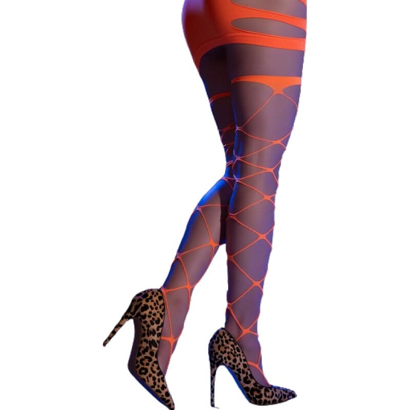 CHILIROSE - CR 4706 CABARET TIGHTS ORANGE S/M thumb 2