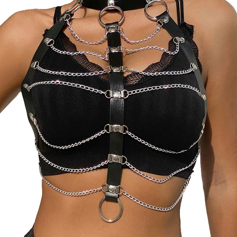 SUBBLIME - CHEST HARNESS LEATHER CHAINS BLACK ONE SIZE thumb 2