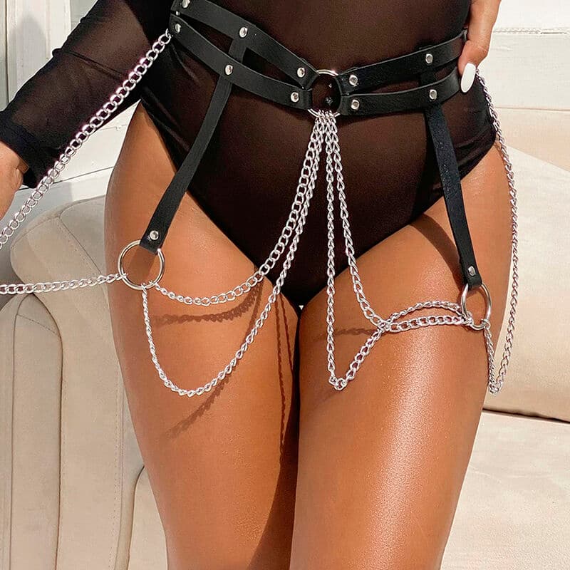 SUBBLIME - LEATHER RING CHAINBELT BLACK ONE SIZE thumb 9