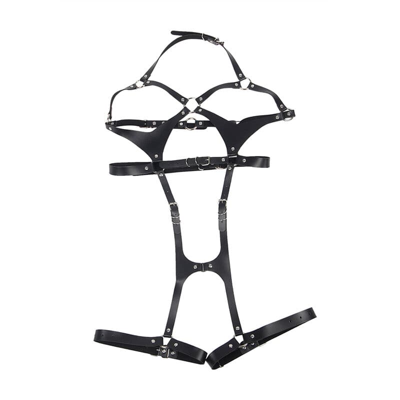 SUBBLIME - FULL BODY HARNESS WITH LEATHER BUCKLES BLACK ONE SIZE thumb 4