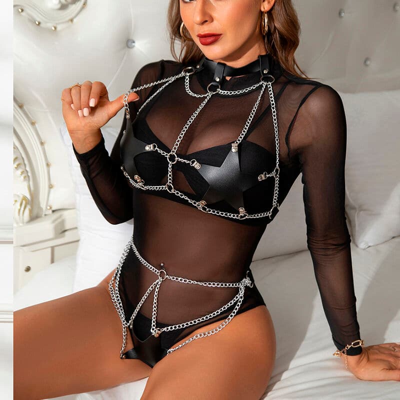 SUBBLIME - FULL BODY HARNESS WITH STAR CHAINDETAIL ONE SIZE thumb 11