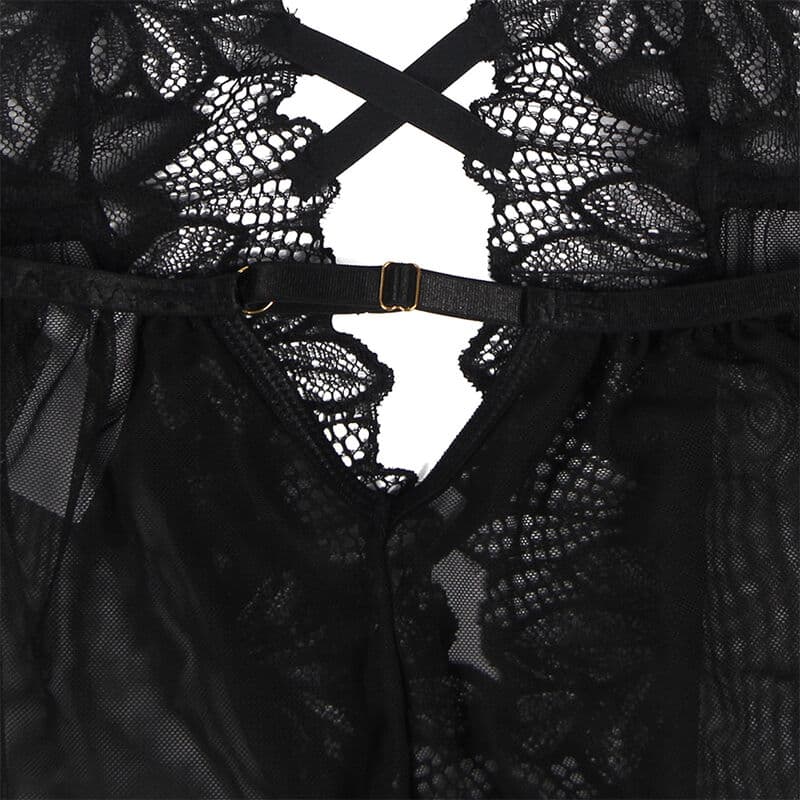 SUBBLIME - TEDDY HALTER NECK BARE BACK LACE BLACK S/M thumb 8