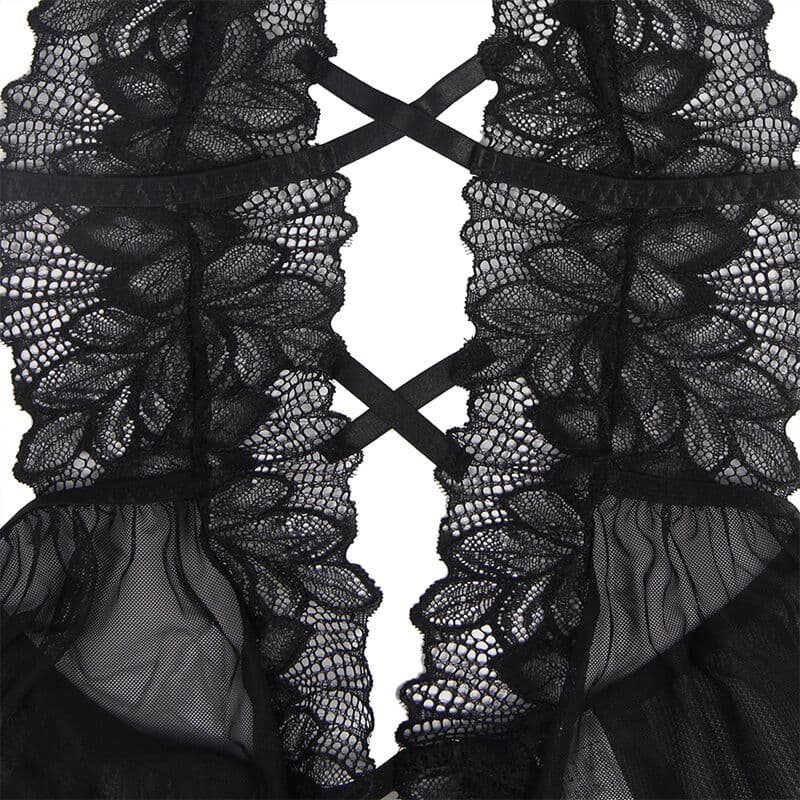 SUBBLIME - TEDDY HALTER NECK BARE BACK LACE BLACK L/XL thumb 7