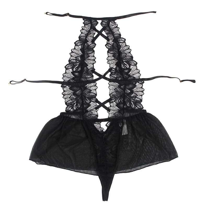 SUBBLIME - TEDDY HALTER NECK BARE BACK LACE BLACK L/XL thumb 6