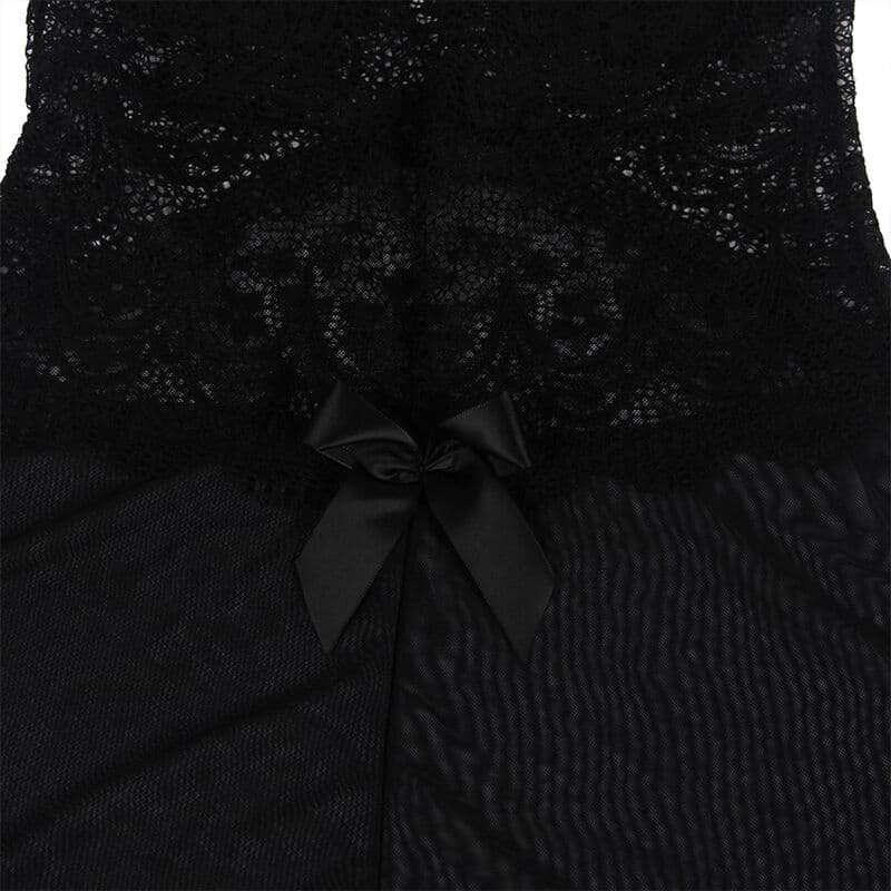 SUBBLIME - BABYDOLL TULLE FABRIC WITH LACE AND FLOWER DETAIL BLACK L/XL thumb 5