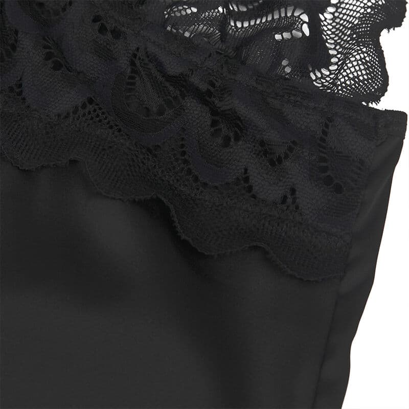 SUBBLIME - BABYDOLL WITH FLORAL PRINT CHEST BLACK S/M thumb 8