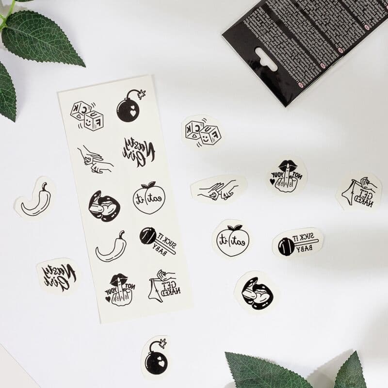 SECRET PLAY - SET OF 10 SPICY COLLECTION TEMPORARY TATTOOS thumb 3