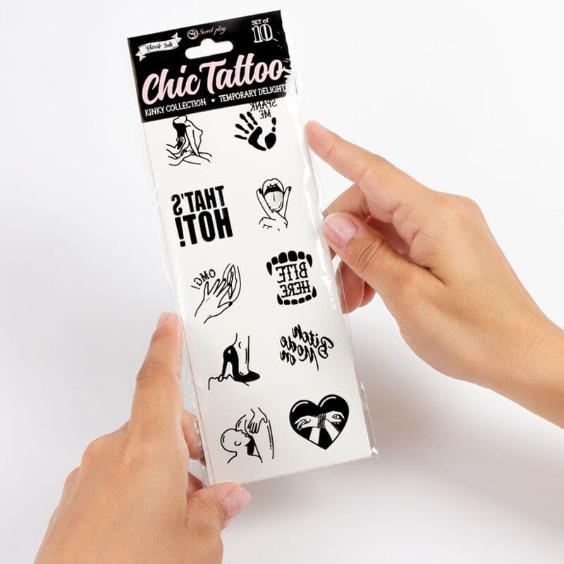 SECRET PLAY - SET OF 10 TEMPORARY TATTOOS KINKY COLLECTION thumb 4