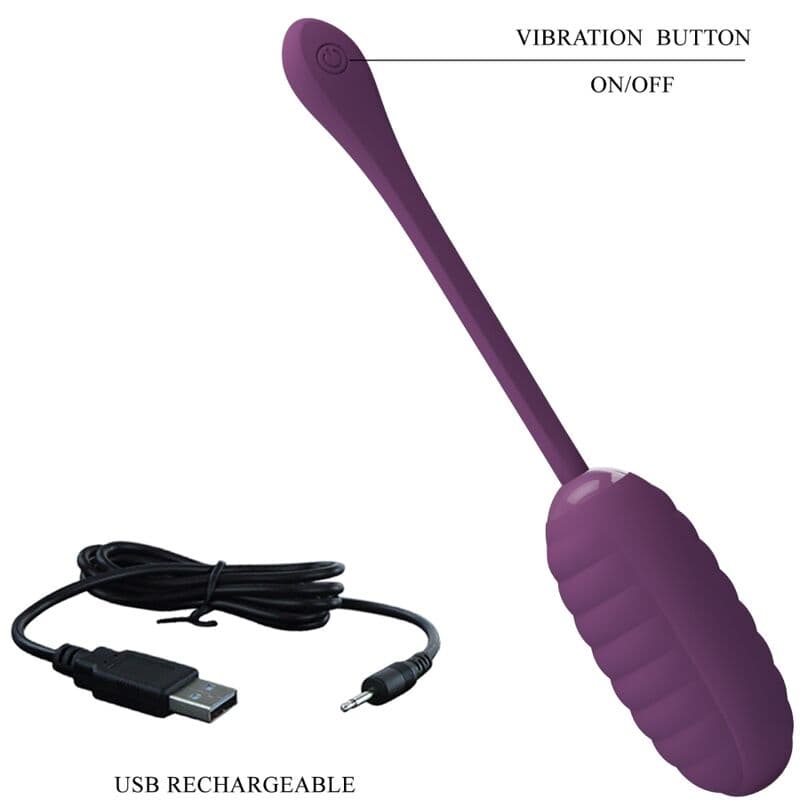 PRETTY LOVE - CASPER PURPLE RECHARGEABLE VIBRATING EGG thumb 5