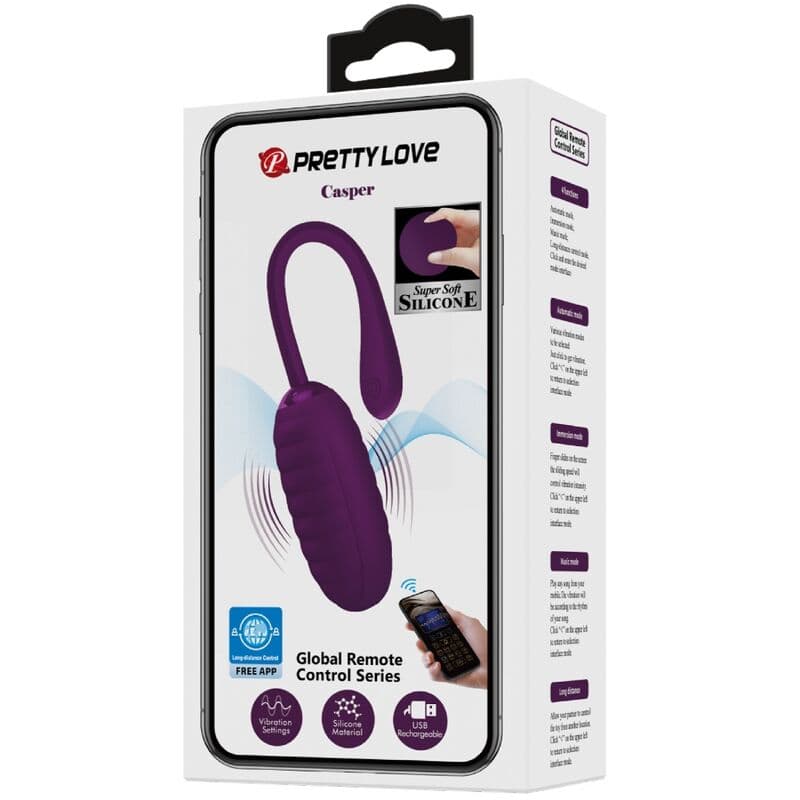 PRETTY LOVE - CASPER PURPLE RECHARGEABLE VIBRATING EGG thumb 16