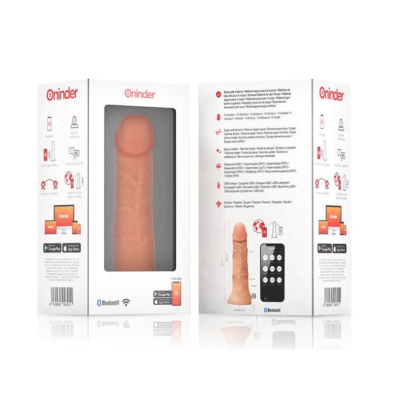 ONINDER - LARGE BOGOTÁ VIBRATOR DILDO 9 SPEEDS NATURAL 22 CM -O- 4.5 CM - FREE APP thumb 7
