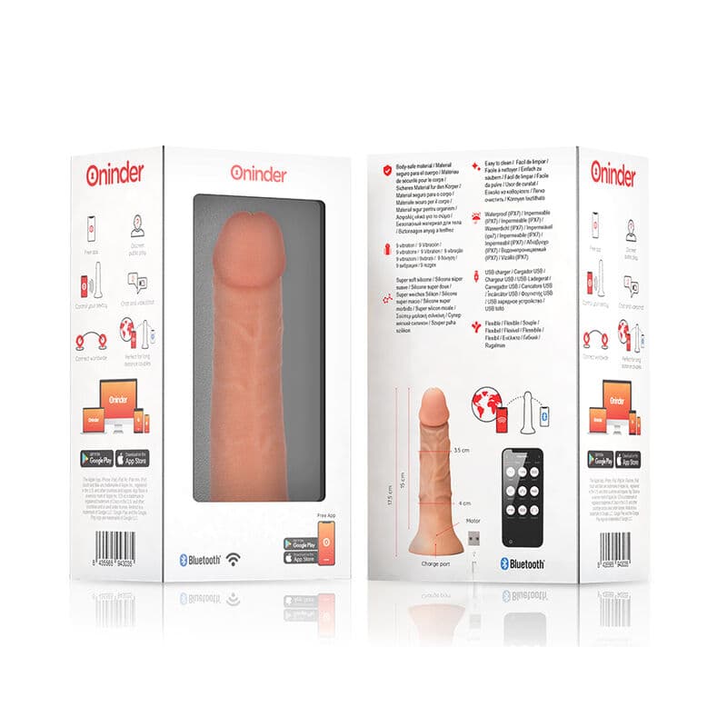 ONINDER - SMALL BOGOTÁ VIBRATOR DILDO 9 SPEEDS NATURAL 17.5 CM -O- 4 CM - FREE APP thumb 7