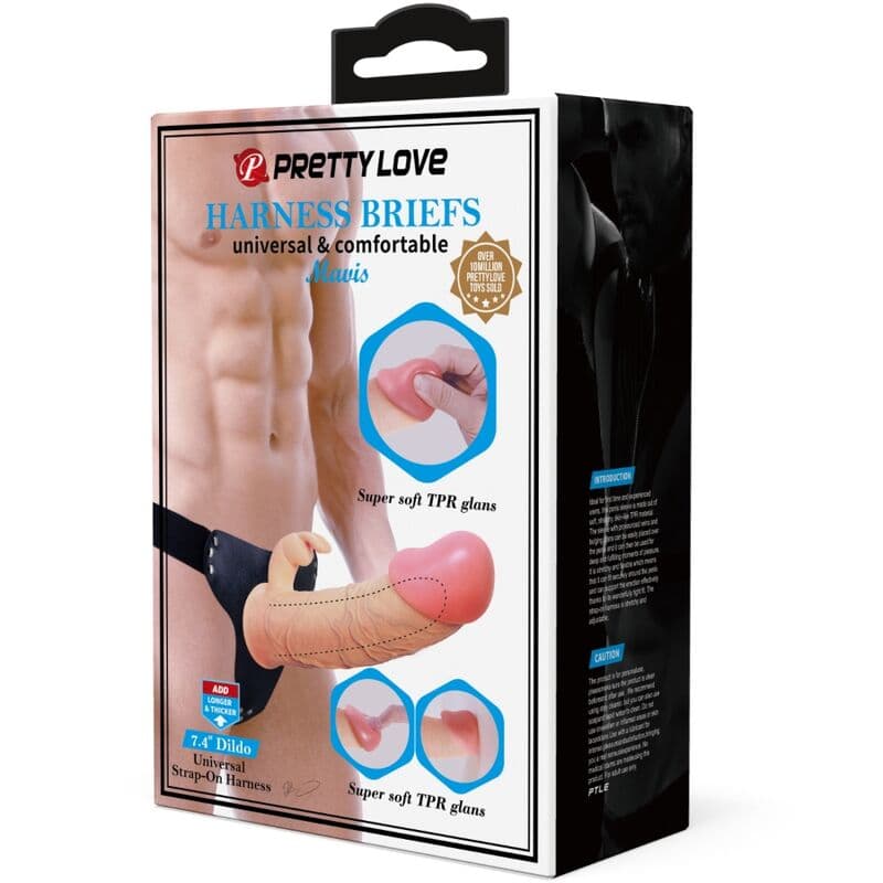 PRETTY LOVE - MAVIS HARNESS UNIVERSAL BRIEFS WITH DILDO 19 CM NATURAL thumb 9