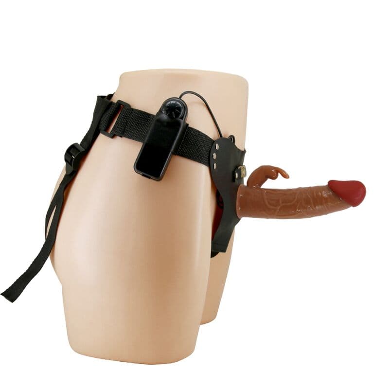 PRETTY LOVE - MARION HARNESS UNIVERSAL BRIEFS WITH VIBRATION DILDO 19 CM BROWN thumb 3