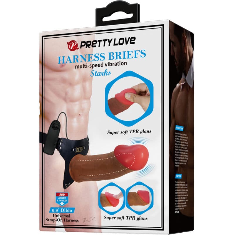 PRETTY LOVE - STARKS HARNESS BRIEFS MULTI-SPEED VIBRATION DILDO 17,5 CM LIGHT BROWN thumb 9