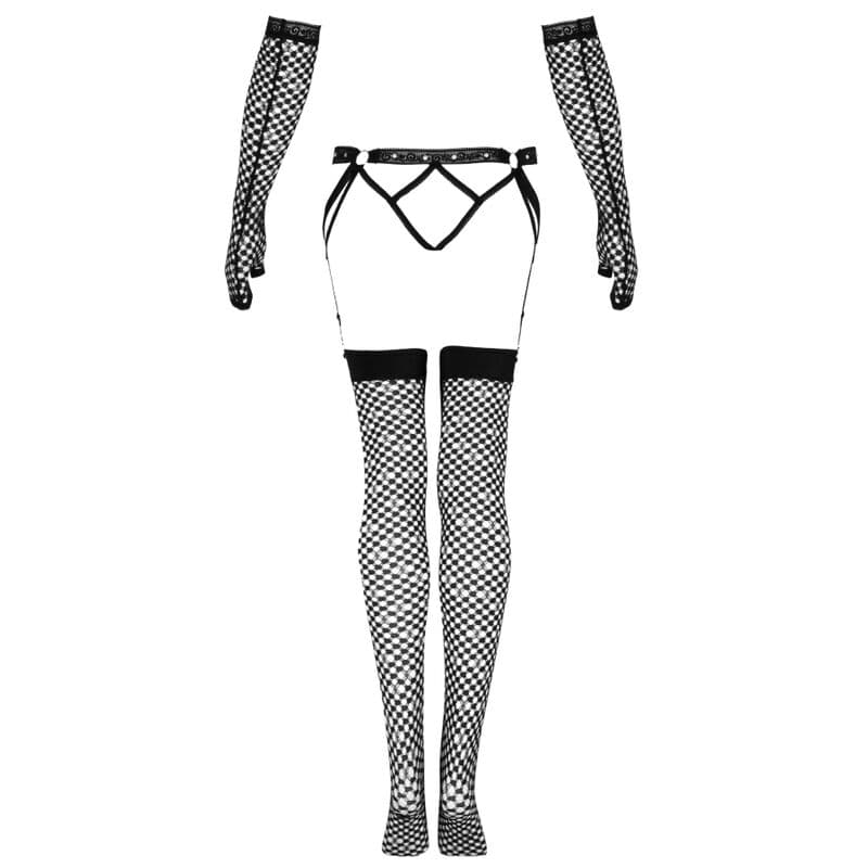 LIVCO CORSETTI FASHION - NEMALIA SET GARTER + STOCKINGS + GLOVES BLACK thumb 5