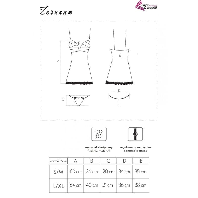 LIVCO CORSETTI FASHION - ZERUNAM SET BABYDOLL + BLACK THONG thumb 5