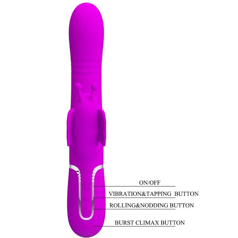PRETTY LOVE - MULTIFUNCTION RABBIT VIBRATOR 4 IN 1 BUTTERFLY FUCHSIA thumb 8
