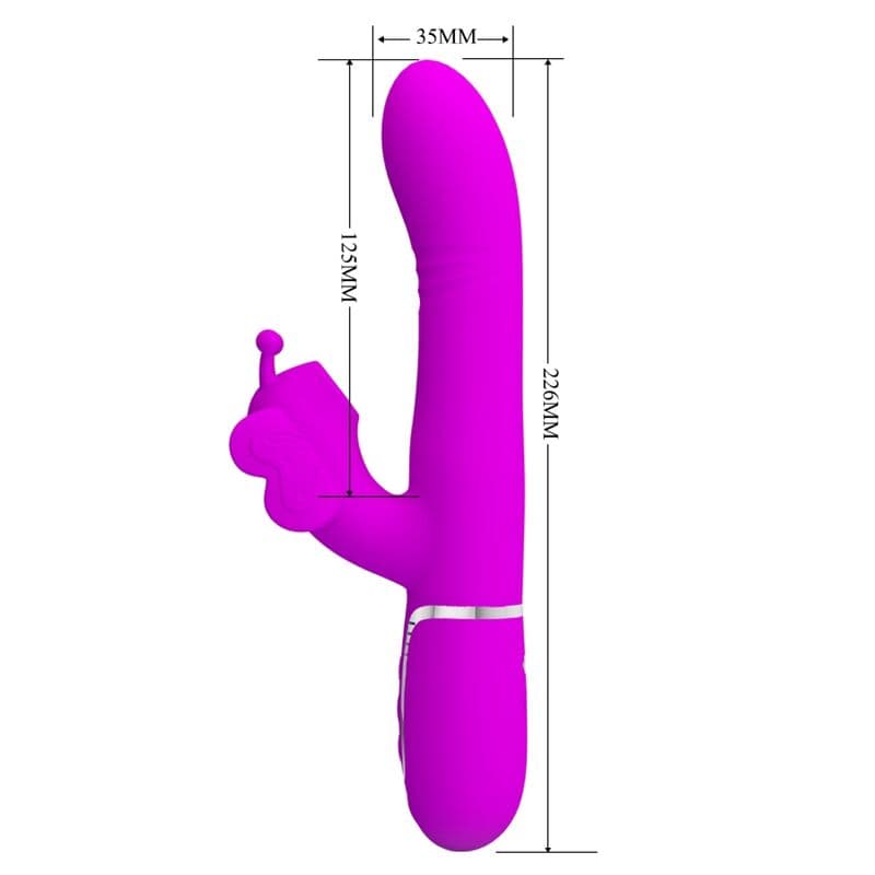 PRETTY LOVE - MULTIFUNCTION RABBIT VIBRATOR 4 IN 1 BUTTERFLY FUCHSIA thumb 7