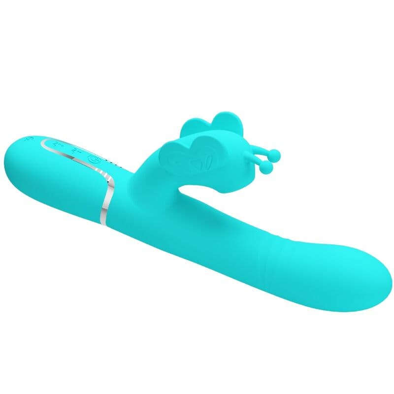PRETTY LOVE - MULTIFUNCTION RABBIT VIBRATOR 4 IN 1 BUTTERFLY AQUA GREEN thumb 5