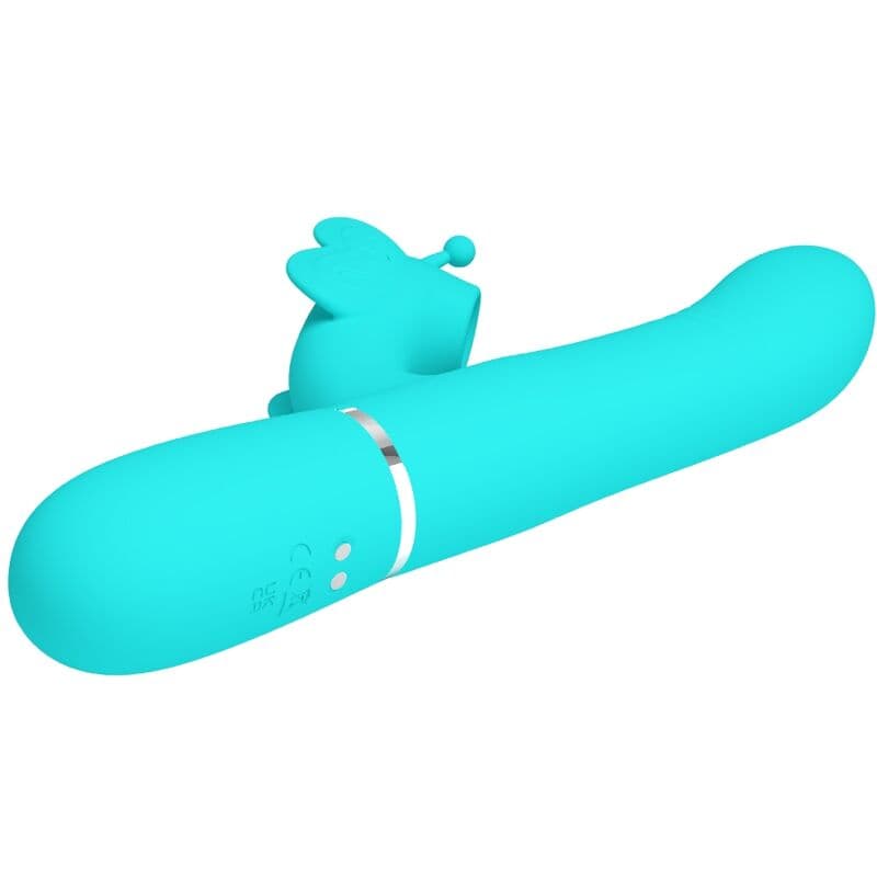 PRETTY LOVE - MULTIFUNCTION RABBIT VIBRATOR 4 IN 1 BUTTERFLY AQUA GREEN thumb 4