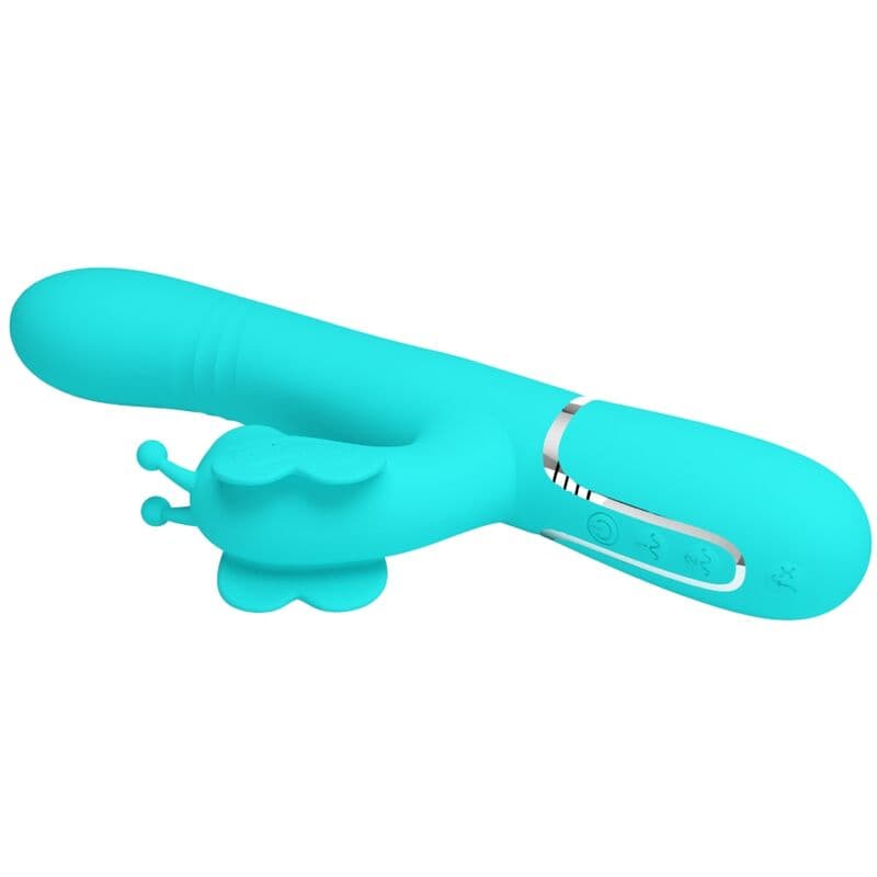 PRETTY LOVE - MULTIFUNCTION RABBIT VIBRATOR 4 IN 1 BUTTERFLY AQUA GREEN thumb 6