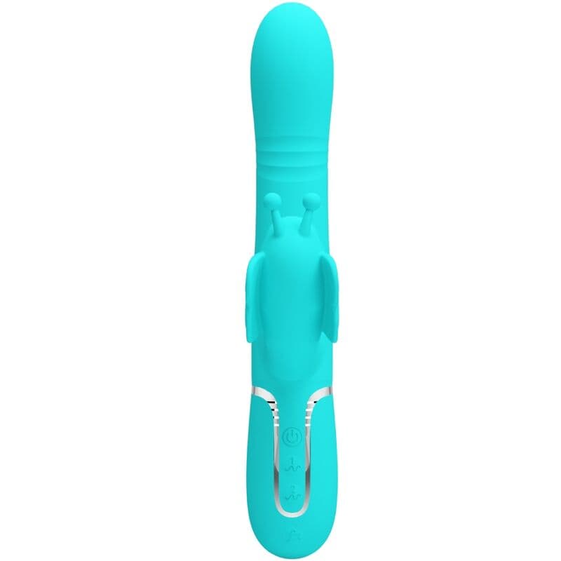 PRETTY LOVE - MULTIFUNCTION RABBIT VIBRATOR 4 IN 1 BUTTERFLY AQUA GREEN thumb 2
