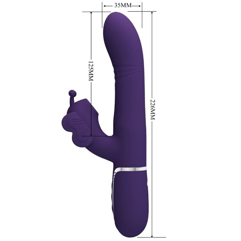 PRETTY LOVE - MULTIFUNCTION RABBIT VIBRATOR 4 IN 1 BUTTERFLY PURPLE thumb 7