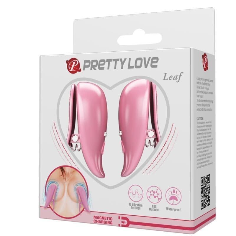 PRETTY LOVE - LEAF VIBRATING NIPPLE CLAMPS PINK thumb 8