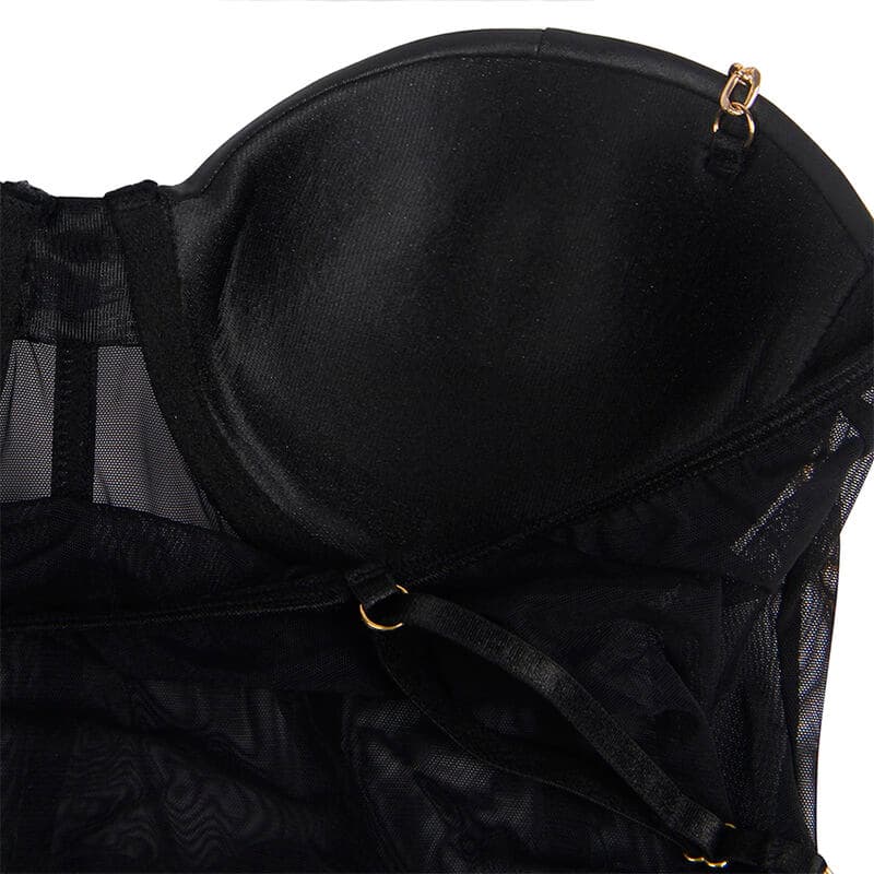 SUBBLIME - BLACK CHAIN SUSPENDERS BODYSUIT S/M thumb 7