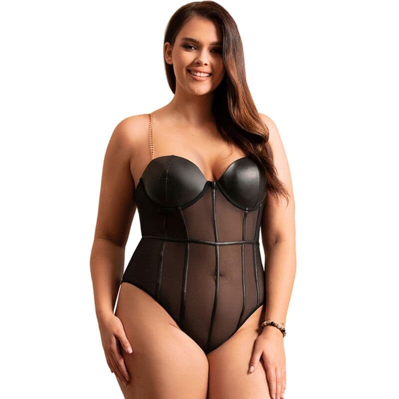 SUBBLIME - BLACK CHAIN SUSPENDERS BODYSUIT L/XL thumb 2