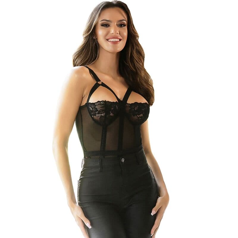 SUBBLIME - TEDDY WITH GARTER STRAP DETAIL CHEST BLACK S/M thumb 5