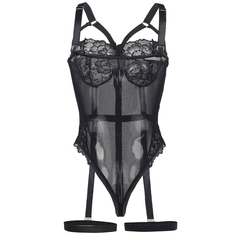 SUBBLIME - TEDDY WITH GARTER STRAP DETAIL CHEST BLACK S/M thumb 6