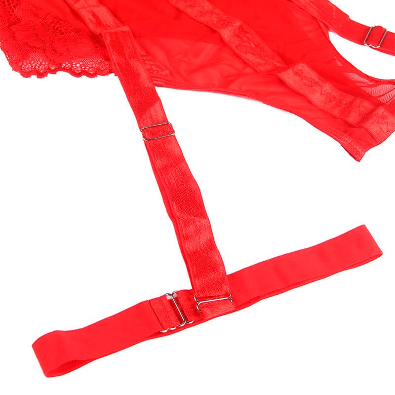 SUBBLIME - TEDDY WITH GARTER STRAP DETAIL CHEST RED S/M thumb 8