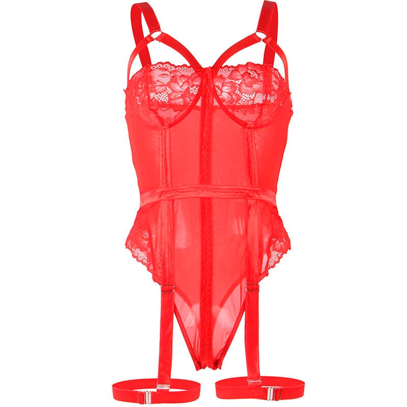 SUBBLIME - TEDDY WITH GARTER STRAP DETAIL CHEST RED L/XL thumb 4